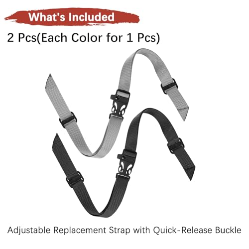 Backpack Chest Strap Sternum Straps with Emergency Whistle Buckle for Backpack Replacement & Hiking - color: Black & Grey