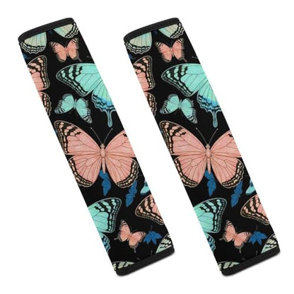 1 Pair Butterfly Animal Print Seat Belt Shoulder Pad Soft Padded Seat Belt Cushion for Adult Use, Stroller Pushchair High Chair, Pressure Relief - color: Pattern 342