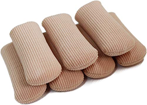 ERGOfoot 6 Pack Toe Caps,Close Finger Toe Sleeves/Diameter 2.5cm | Soft Gel Toe Protectors for Cushions Corns Blisters Calluses - size: Large (Pack of 6)