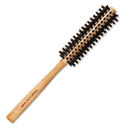 Boar Bristle Hair Brush [ Made in Japan ] 100% Natural Bristle Slick Back Brush for Styling, Separating, Shaping, and Blow-Drying for Women and Men (Round Brush) - color: Round Brush
