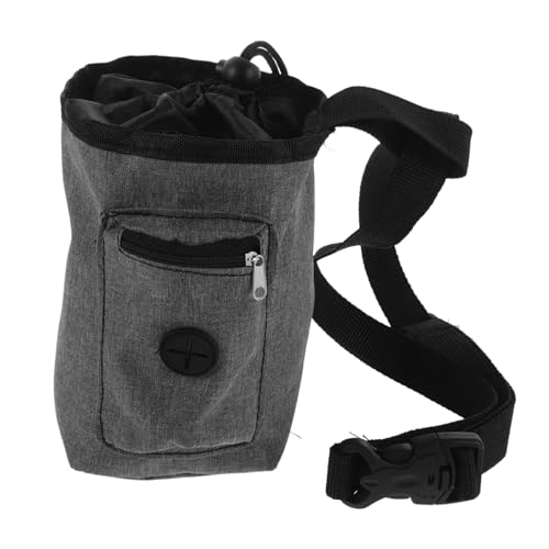 POPETPOP Slip Oxford Cloth Chalk Bag with Zippered Pocket and Secure Closure Gray Waist Pouch for Rock Climbing Gymnastics Bouldering and Outdoor Hiking Activities