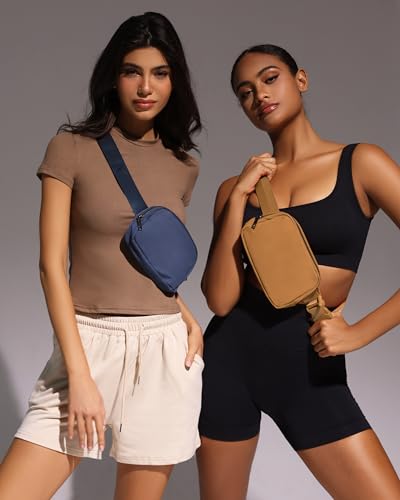 YOSHUYUKI Cross Body Fanny Packs for Women Men Fashion Waist Bag Pouch Nylon Small Travel Crossbody Bags Mini Purse Everywhere Belt Bag Bum Bag with Adjustable Strap for Workout Running Hiking Caramel - color: Caramel