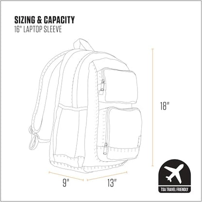 Carhartt 28L Dual-Compartment Backpack, Durable Pack with 16"Laptop Sleeve and Duravax Abrasion Resistant Base, Carhartt Brown - color: Carhartt Brown