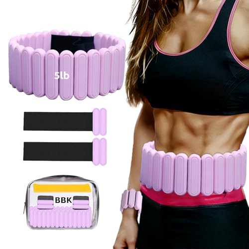 BBK Up to LBS Adjustable Weighted Belt For Women and Men, Weighted Walking Exercise Belt for Gym, Strength Training, Wrist & Ankle - color: Pink, size: 5lb