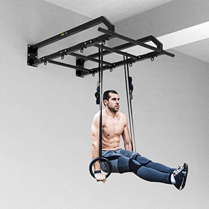 Wall Mounted Pull Up Bar, Home Gym Multifunctional Strength Training Fitness Equipment, Heavy Duty Ceiling Climbing Frame, Load 660 LBS