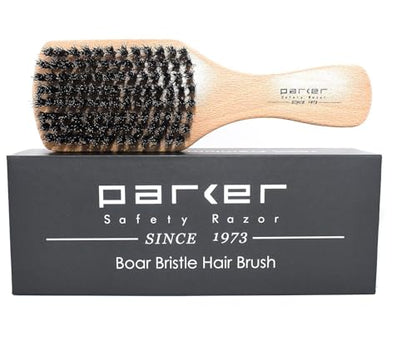 Parker Boar Bristle Hair Brush with Beechwood Handle | Natural Boar Bristles Distribute Oils, Smooth Hair And Gently Stimulate The Scalp; Ideal For Short, Fine Or Thinning Hair.