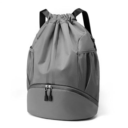 Valleycomfy Sports Drawstring Backpack - Water Resistant String Bag | with Side Mesh Pockets Shoe Compartment Gym Backpack for Women & Men Dark Grey - color: A-dark Grey