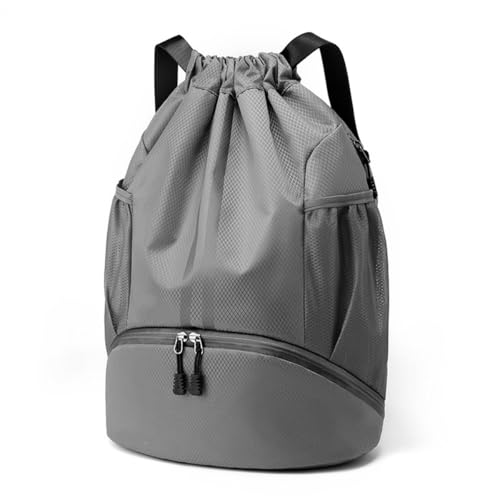 Valleycomfy Sports Drawstring Backpack - Water Resistant String Bag | with Side Mesh Pockets Shoe Compartment Gym Backpack for Women & Men Dark Grey - color: A-dark Grey
