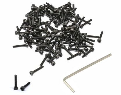 iexcell 100 Pcs M2 x 12mm Thread Pitch 0.4 mm Alloy Steel 12.9 Grade Hex Socket Head Cap Screws Bolts Kit, Black Oxide Finish - size: M2 x 12mm