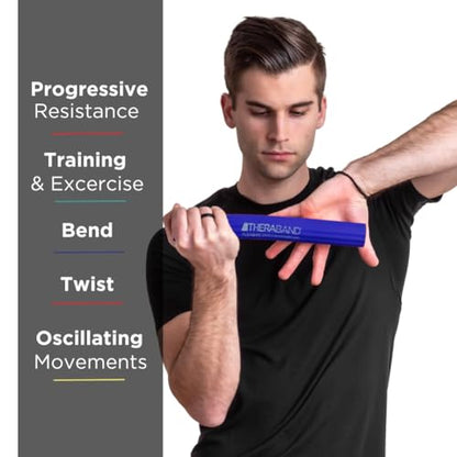 THERABAND FlexBar, Physical Therapy, Flex Bar, Elbow, Exercise, Twist, Blue | Tennis elbow therapy bar that helps relieve tendonitis pain and improve grip strength