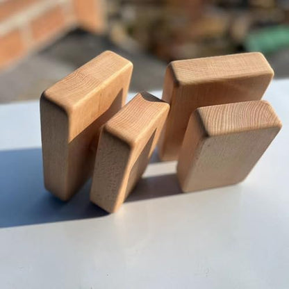 Beech Wood Exercise Blocks Rounded Corners Blocks Thick Workout Gear for Push-Ups