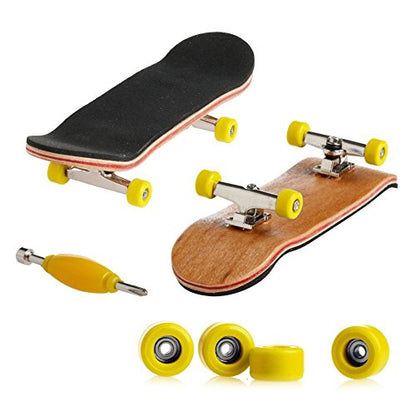 Mini Maple Wooden Pro Fingerboards, Finger Skateboard Toy Set-1 Pack (Yellow) - color: Yellow