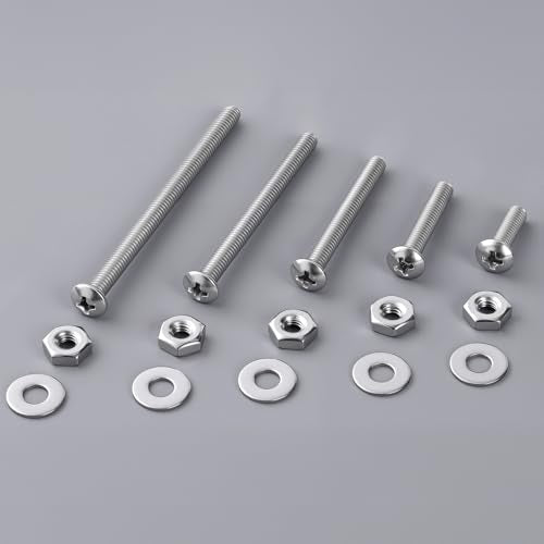 #10-24 x 3/4" Pan Head Machine Screws Nut Bolt Washer Assortment Kit,(60 Sets) 304 Stainless Steel 18-8 Phillips Drive Full Thread Assorted - size: #10-24 x 3/4"