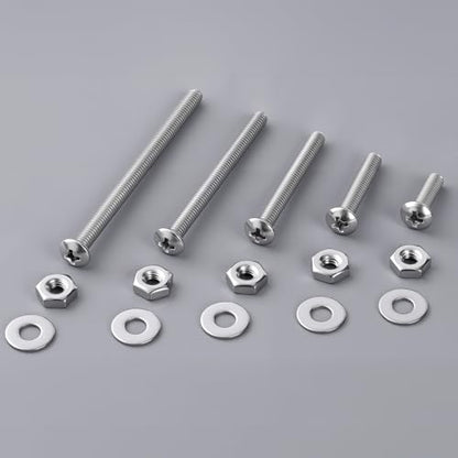 #8-32 x 1-1/2" Pan Head Machine Screws Nut Bolt Washer Assortment Kit,(60 Sets) 304 Stainless Steel 18-8 Phillips Drive Full Thread Assorted - size: #8-32 x 1-1/2"