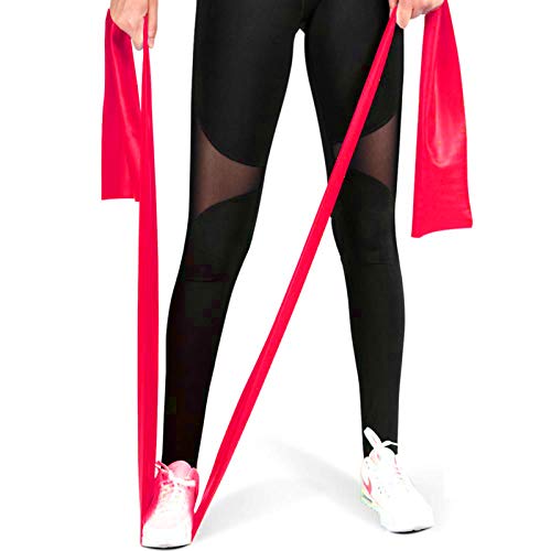 Resistance Bands for Home Workout,Long Resistance Band for Physical Therapy | Non-Latex 59inch Elastic Fitness Bands for Yoga,Pilates,Gym,Travel, Home Exercise Bands for Women,Men,Pregnant,Seniors - color: Red