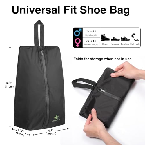 KOSMCCO 2 Pack Smell Proof Cleat Bags, Odor Resistant Shoe Bags | Carbon Lining, Athletic Shoe Bag for Soccer Cleats Golf and Gym Shoes, Water Resistant, Easy to Clean - size: 2Pcs