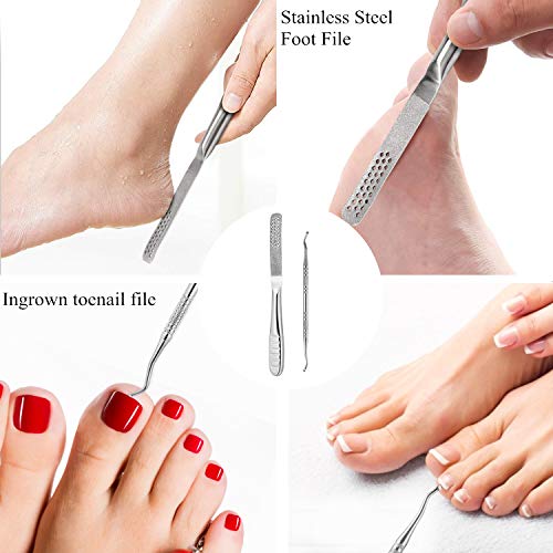 Callus Shaver, Foot Shaver Callus Remover for Feet Hand Care with Foot File, 10pcs Blades, Foot File Head and Dead Skin Storage Cover (15Pcs in Total)