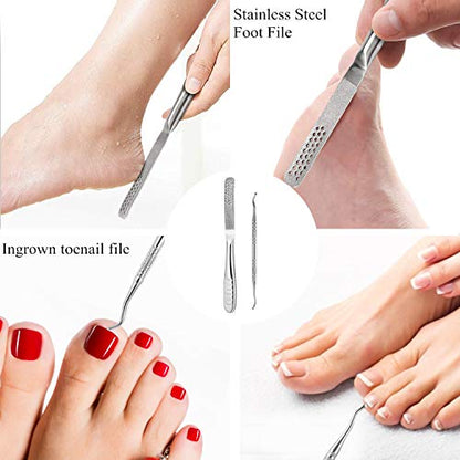 Callus Shaver, Foot Shaver Callus Remover for Feet Hand Care with Foot File, 10pcs Blades, Foot File Head and Dead Skin Storage Cover (15Pcs in Total)