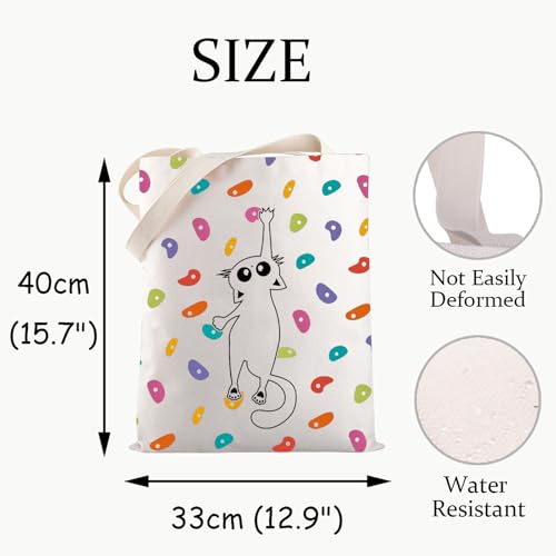 JXGZSO Rock Climbing Lover Gift Mountaineering Shoulder Bag Bouldering Canvas Tote Bag Boulderer Gift Sport Climber Gift