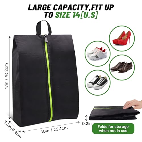 Roliwils Smell Proof Shoe Cleat Bag with Reinforced Handle | Odor-resistant Cleat Bag with Carabiner | Travel Shoe Organizer for Men | Baseball Soccer Footwear Storage - size: 1P