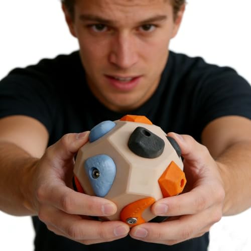 Manual rock climbing - 3D rock climbing training ball, enhances strength and accuracy. Finger trainer for rock climbers. Also suitable for stress relief in the office, rehabilitation training, etc.