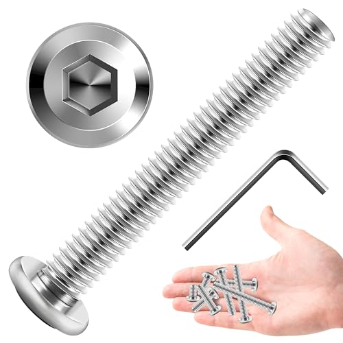 30Pcs M6 x 45mm M6 Screws Flat Head Socket Cap Screw Bolts Furniture Bolts, Allen Socket Drive M6 Bolt, Stainless Steel 304, Bright Finish M6x1.0 Bolt by Marysino - color: Silver, size: M6 x 45mm