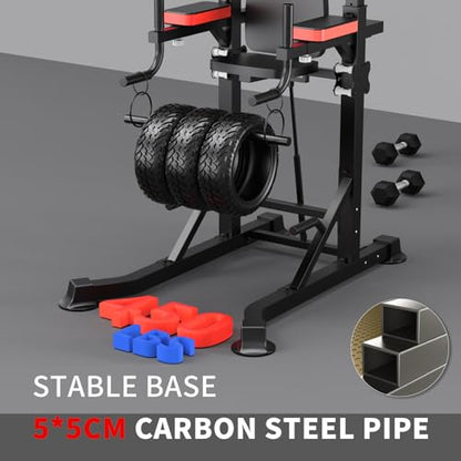 KINGKANG Assistive Power Tower,Dip Station & Pull Up Bar for Home Gym | Load 450 lbs|Suitable All Fitness Enthusiasts|9 Height Settings|Newly Upgraded