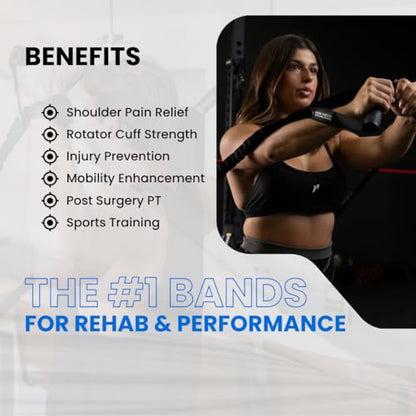 Iron Neck Shoulder Resistance Band System – 3 Level Rehab & Performance Kit with Door Belts & Anchors – 5lb, 10lb, 25lb Bands – Shoulder Pain Relief, PT, Strength Training – Home & Gym Use