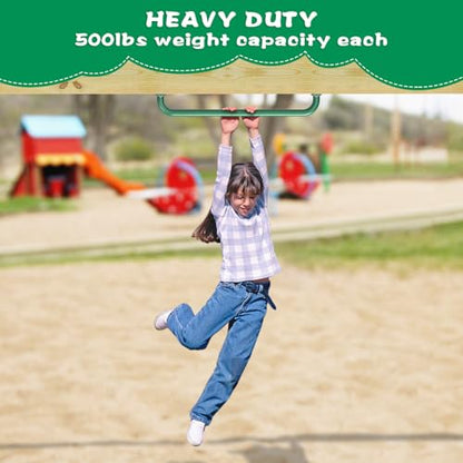 SELEWARE 42" Green Playground Ladder Handle Metal Playset Handles Grab Bars | 500LB 2Pcs Heavy Duty Steel Kids Playground Handles for Indoor/Outdoor Ladder Handrail Swing Set Treehouse Rock Climbing Wall - color: D: 42"-2 Pcs-green