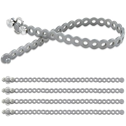 Modular Straps (4-Pack), Gear Tie, EDC Multi-Tool Strap for Camping, Travel & Outdoor Survival（Grey） - color: Grey four