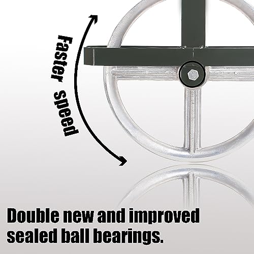 POPMOON Scaffold Hoist Pulley 12" Aluminum Pulley Wheel Load 1000lbs | Heavy Duty 12 inch Scaffolding Wheels Ladder Hooks Pulley with Safety Latch Lock, Scaffold Hoist Pulley for Lifting with Rope
