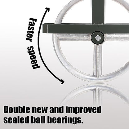 POPMOON Scaffold Hoist Pulley 12" Aluminum Pulley Wheel Load 1000lbs | Heavy Duty 12 inch Scaffolding Wheels Ladder Hooks Pulley with Safety Latch Lock, Scaffold Hoist Pulley for Lifting with Rope