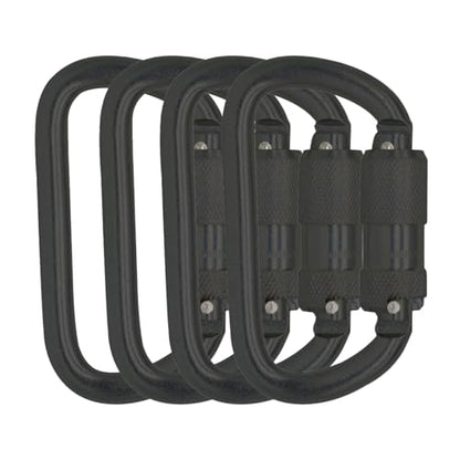 Heavy Duty Carabiner 30KN(6500LBS) Auto Locking Climbing Carabiners Clips for Rock Climbing,Rappelling,Hunting, Rescue Equipment(CE Rated,D Shape) - color: Black(4Pack)