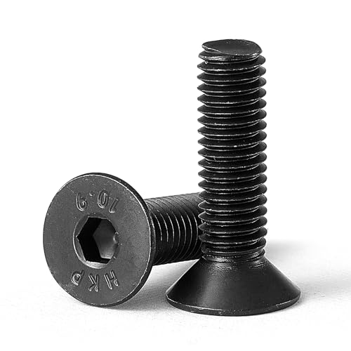 M8-1.25 x 100mm Flat Head Hex Socket Cap Screws Countersunk Bolts, 10.9 Grade Alloy Steel, Black Oxide Finish, Allen Hex Drive, Metric Fully Threaded, 10PCS - size: M8-1.25 x 100mm(10PCS)