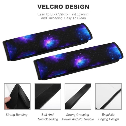 Universal Soft and Comfortable Seat Belt Cover for Adults and Children, Most Cars, 2 Pack Purple Galaxy Starry Sky Constellation Seat Belt Covers Cushion Neck and Shoulder Support - color: Pattern 856