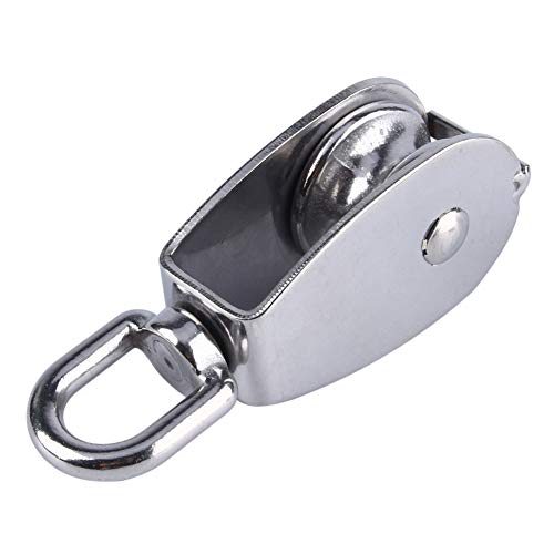 32mm Stainless Steel Single Wheel Pulley Block Lifting Rope M32 and Strong Anti for Hanging Weight Things to Lighten Load with and Skating Lift
