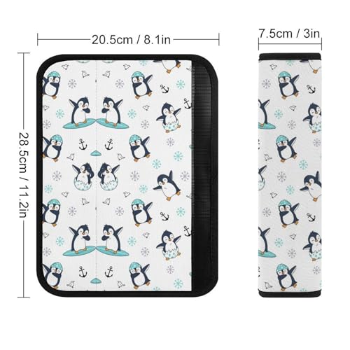 Breathable Seat Belt Shoulder Pad for Adults and Children, Stroller Pushchair High Chair, 2 Pack Animal Penguin Cute Penguins Neck Strap Covers Easy Install (No Tool) - color: Pattern 121