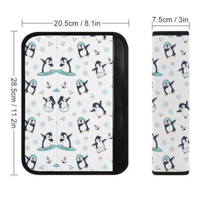 Breathable Seat Belt Shoulder Pad for Adults and Children, Stroller Pushchair High Chair, 2 Pack Animal Penguin Cute Penguins Neck Strap Covers Easy Install (No Tool) - color: Pattern 121