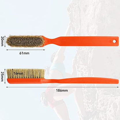TWO STONES Climbing Chalk Brush with Thick Ultra Durable Boar's Hair Bristles, Bouldering Brush with Ergonomic Handle Portable with Climbing Chalk Bag(Not Included) for Climbing Wall Holds - color: Black+grey