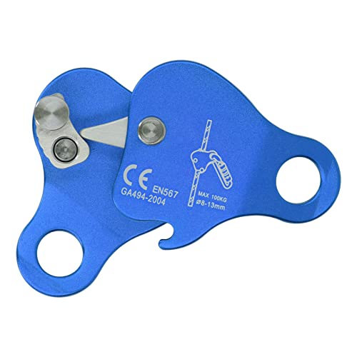 Bnineteenteam Climbing Rope Grab Aluminum Alloy Self Locking Stopper for Outdoor Mountaineering and Rock Climbing, 1 Pack - color: Blue