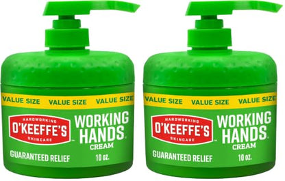 O'Keeffe's Working Hands Hand Cream in a Pumpable Jar for Extreme Dryness – 10oz Pump (2 Pack) - Repairing Skincare for Cracked, Dry Hands - size: 10 Ounce (Pack of 2), style: 1 Pack