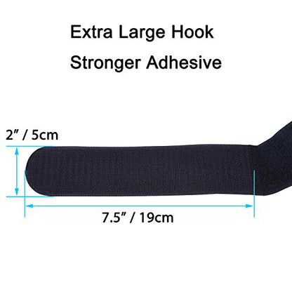 Wisdompro Extra Large 4 Pack 2x48" Hook and Loop Tie Down Straps Heavy Duty | Durable Nylon, Reusable, Long, Wide, Black, Functional, Adjustable Fastening Cinch Strap Cable Cord for Home, Office, Outdoor - size: Extra Large 4 Pack, 2 x 48 Inch
