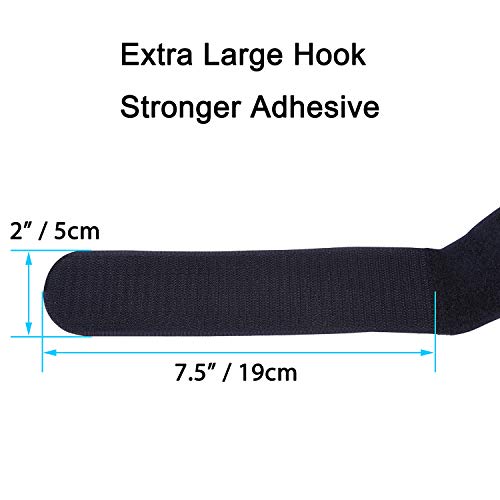 Wisdompro Extra Large 4 Pack 2x48" Hook and Loop Tie Down Straps Heavy Duty | Durable Nylon, Reusable, Long, Wide, Black, Functional, Adjustable Fastening Cinch Strap Cable Cord for Home, Office, Outdoor - size: Extra Large 4 Pack, 2 x 48 Inch