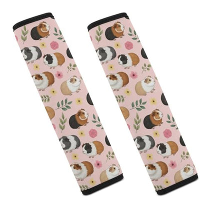 2PCS Guinea Pig Funny Animal Cute Pets Car Seat Belt Pad Universal Soft and Comfortable Harness Pads Strap for Kids, Car Seats Pushchair Strollers High Chair Pushchair - color: Pattern 349