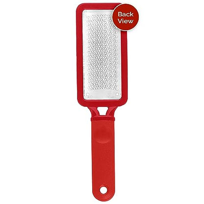 Microplane Colossal Foot File Scraper - The Original Stainless Steel Foot Rasp, Dead Skin/Callus Remover for Feet, Gentle Foot Scrubber, Pedicure Tools for Salon-Quality Foot Care, Red - style: Red