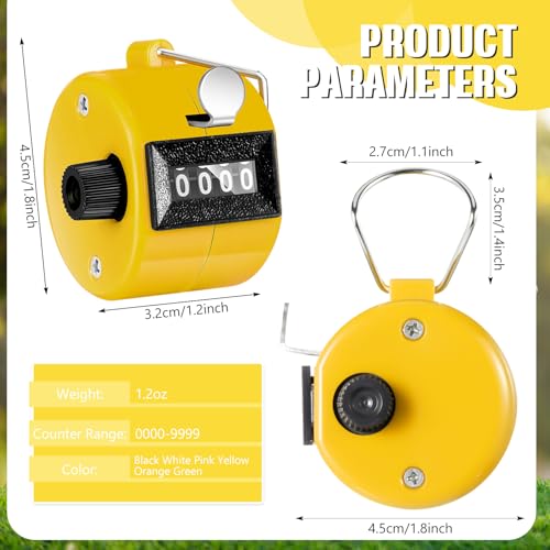 TOODOO 6 Pack Hand Tally Counter 4 Digit Mechanical Palm Clicker Plastic Hand Held Counter Clicker with Metal Finger Ring for School Golf Sports Events Office Stadium - color: Candy Color