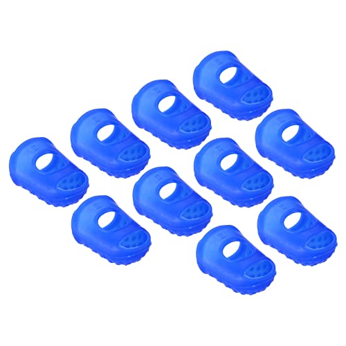 PATIKIL 0.79 Inch Rubber Finger Tips, 30 Pack Silicone Thumb Fingertip Protector Covers Pads Thimble for Guitar Playing Office Counting Sewing, Blue Medium Size - color: Blue, size: 0.79 Inch