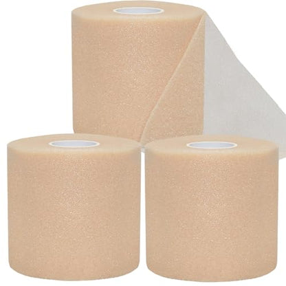 ADMITRY Pre Wrap Tape Athletic,3 Rolls X 22 Yards Beige Prewrap | Headbands for Hair,Foam Underwrap Sports Wrap - color: Beige Pre Wrap (Foam)-3 Rolls