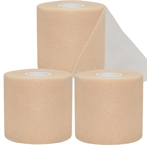 ADMITRY Pre Wrap Tape Athletic,3 Rolls X 22 Yards Beige Prewrap | Headbands for Hair,Foam Underwrap Sports Wrap - color: Beige Pre Wrap (Foam)-3 Rolls