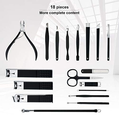 Manicure Set Professional Nail Clippers Kit Pedicure Care Tools- Stainless Steel Women Grooming Kit 18Pcs for Travel or Home (Pink) - color: Pink